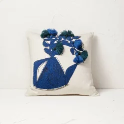 Floral Watering Pitcher Square Throw Pillow With Tassels - Opalhouse™ Designed With Jungalow™ -Opal House Store GUEST 0906edd7 8f87 4cf0 bdf8 6d27a8556060