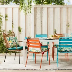 5" X 7" Multi Dot Fringed Outdoor Rug Teal/Pink/Yellow - Opalhouse™ -Opal House Store GUEST 0b5e6a0b 4b65 4e2a b81e d52869792536