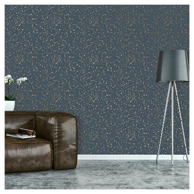 Celestial Peel & Stick Wallpaper Navy/Gold - Opalhouse™: Removable Vinyl, Self-Adhesive, Stain-Resistant, 27.5 Sq Ft Coverage 2 Celestial Peel & Stick Wallpaper Navy/Gold - Opalhouse™: Removable Vinyl, Self-Adhesive, Stain-Resistant, 27.5 Sq Ft Coverage - Image 2