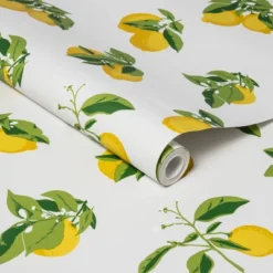 Lemons Peel & Stick Wallpaper Yellow - Opalhouse™: Cute Removable Vinyl, Repositionable, Stain-Resistant, Washable -Opal House Store GUEST 4f25dc11 18c7 40f0 890a 0da35b46b278