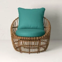 Topanga Club Chair With Ottoman - Blue/Brown - Opalhouse™ Designed With Jungalow™ -Opal House Store GUEST 57174ce6 b0ee 4e8d 9b5e 59abdb5c543f