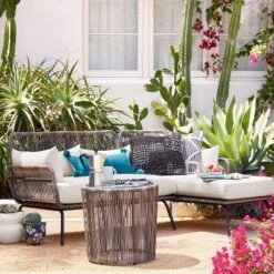 Latigo Patio Sectional Gray/Brown/Linen - Opalhouse™ -Opal House Store GUEST 58c62a04 f1e9 49d0 af85 6fa1cf870e49