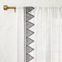 1pc Light Filtering Diamond Border Window Curtain Panel White - Opalhouse™ Designed With Jungalow™ -Opal House Store GUEST 7192bb6b 2dca 4ad8 a530 ba36b505b13d