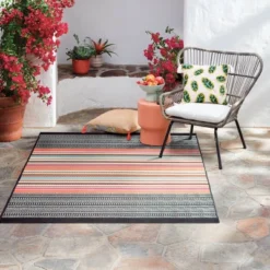 5' X 7' Outdoor Rug Multi Stripe Global Pink - Opalhouse™ -Opal House Store GUEST 849a4c76 29c9 486c a953 a03150bdac10
