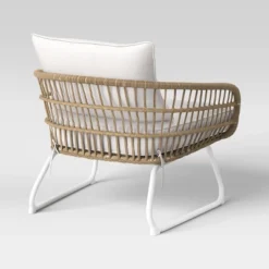 Southport Outdoor Patio Chair With Metal Legs, Club Chair Natural/White - Opalhouse™ -Opal House Store GUEST 85f574ff c7e7 4d01 b943 e6500f46c5aa