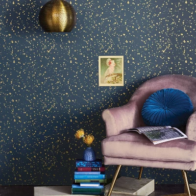 Celestial Peel & Stick Wallpaper Navy/Gold - Opalhouse™: Removable Vinyl, Self-Adhesive, Stain-Resistant, 27.5 Sq Ft Coverage 1 Celestial Peel & Stick Wallpaper Navy/Gold - Opalhouse™: Removable Vinyl, Self-Adhesive, Stain-Resistant, 27.5 Sq Ft Coverage
