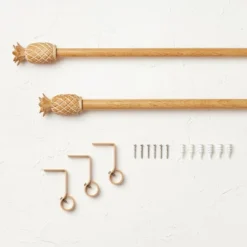 Pineapple Faux Wood Curtain Rod Natural Wood - Opalhouse™ Designed With Jungalow™ -Opal House Store GUEST b565e685 bbc8 405f abbe 297780442d88