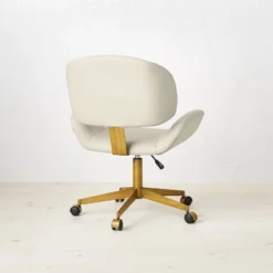 Mahonia Faux Leather Office Chair Cream/Aged Brass - Opalhouse™ Designed With Jungalow™ 8 Mahonia Faux Leather Office Chair Cream/Aged Brass - Opalhouse™ Designed With Jungalow™ -Opal House Store GUEST c063500a 216c 4d23 8174 81e648410040