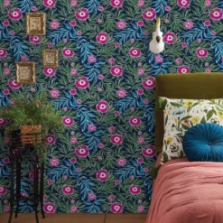 Marker Floral Peel & Stick Wallpaper Blue - Opalhouse™: Removable, Self-Adhesive, Bohemian, Botanical, Washable -Opal House Store GUEST d58fa2ba d956 4f5b b573 81776be94807
