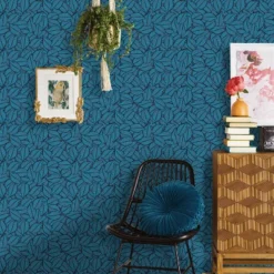 Layered Leaves Peel & Stick Wallpaper Blue - Opalhouse™: Removable, Self-Adhesive, Bohemian Botanical Decor -Opal House Store GUEST e08ca49c e7ef 4f2b 9bf8 0a4cbbbd6e1d